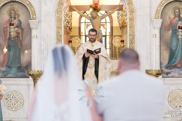 A wedding ceremony at St. Nicholas Greek Orthodox church in Tarpon Springs, Florida.