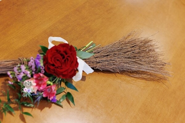 Decorated wedding broom for a Tampa wedding ceremony.