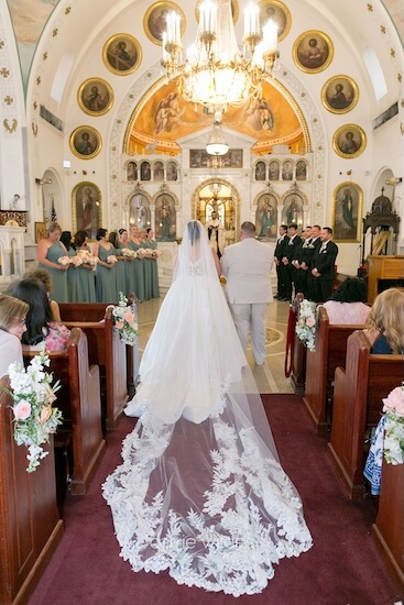 A wedding ceremony at St. Nicholas Greek Orthodox church in Tarpon Springs, Florida.