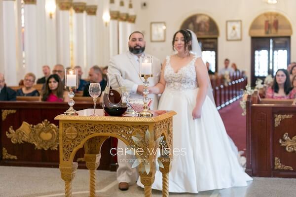A wedding ceremony at St. Nicholas Greek Orthodox church in Tarpon Springs, Florida.