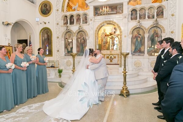 A wedding ceremony at St. Nicholas Greek Orthodox church in Tarpon Springs, Florida.