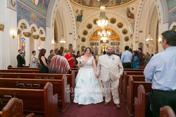 A wedding ceremony at St. Nicholas Greek Orthodox church in Tarpon Springs, Florida.