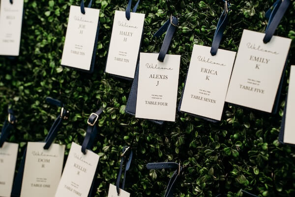Luggage tags as wedding favors.