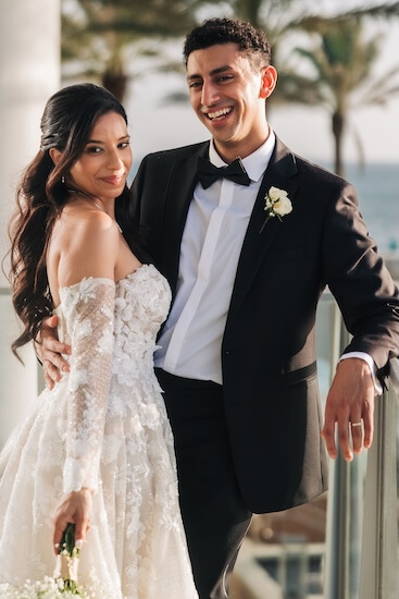 Newlyweds wedding portraits after their Clearwater wedding.