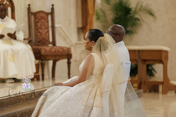 A wedding ceremony at Christ The King Catholic church in Tampa.