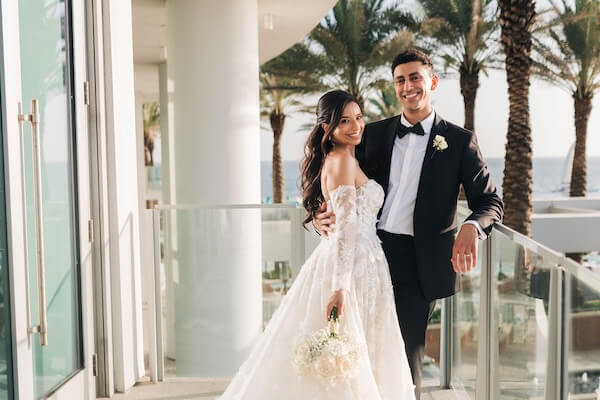 Newlyweds wedding portraits after their Clearwater wedding.