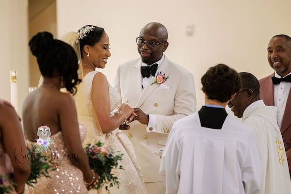 A wedding ceremony at Christ The King Catholic church in Tampa.