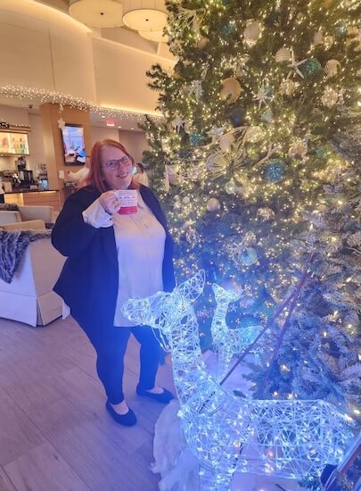 Master Wedding Planner Tammy Waterman enjoying some holiday cheer.